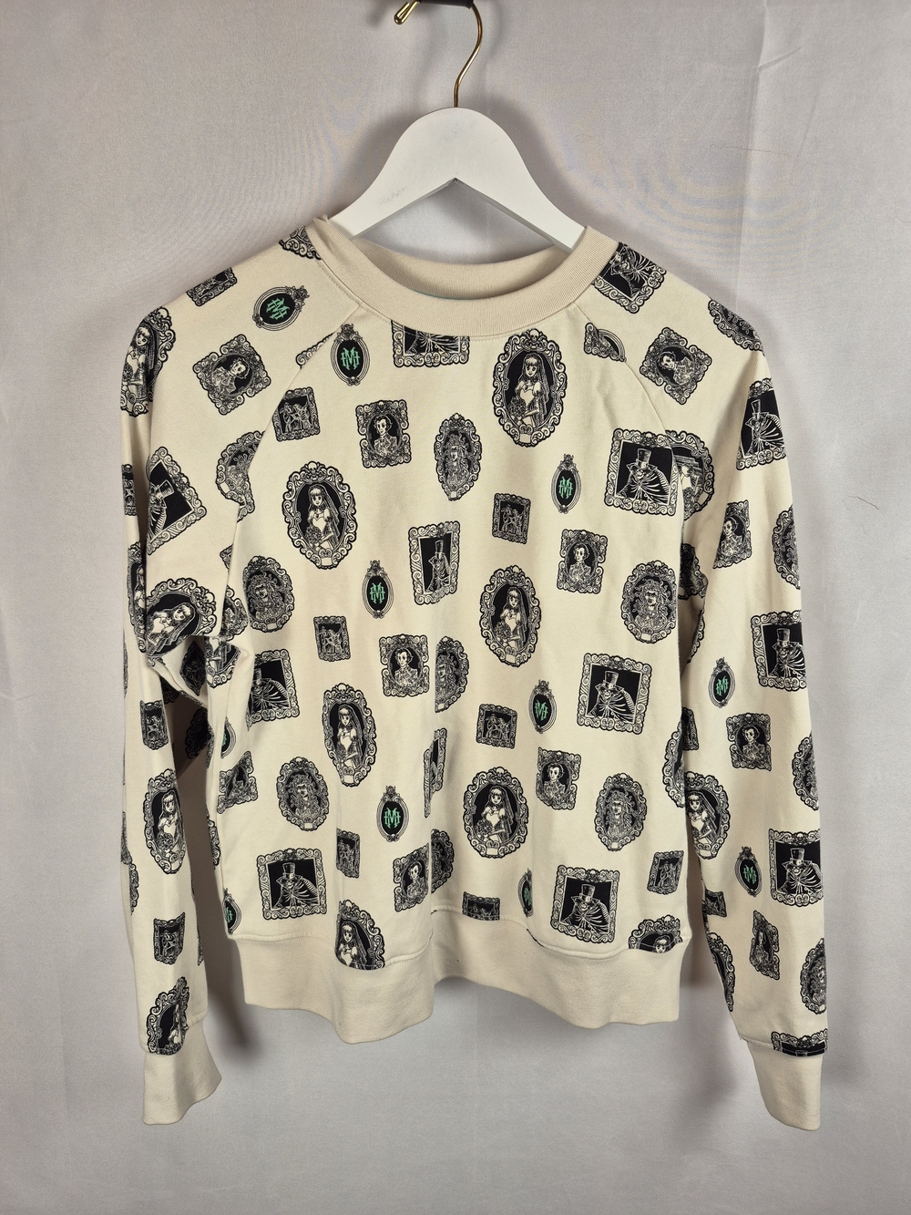 Disney Parks The Haunted Mansion Portraits Sweatshirt Cream Size S